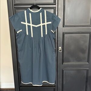 BOHME Blue Dress with White Accents